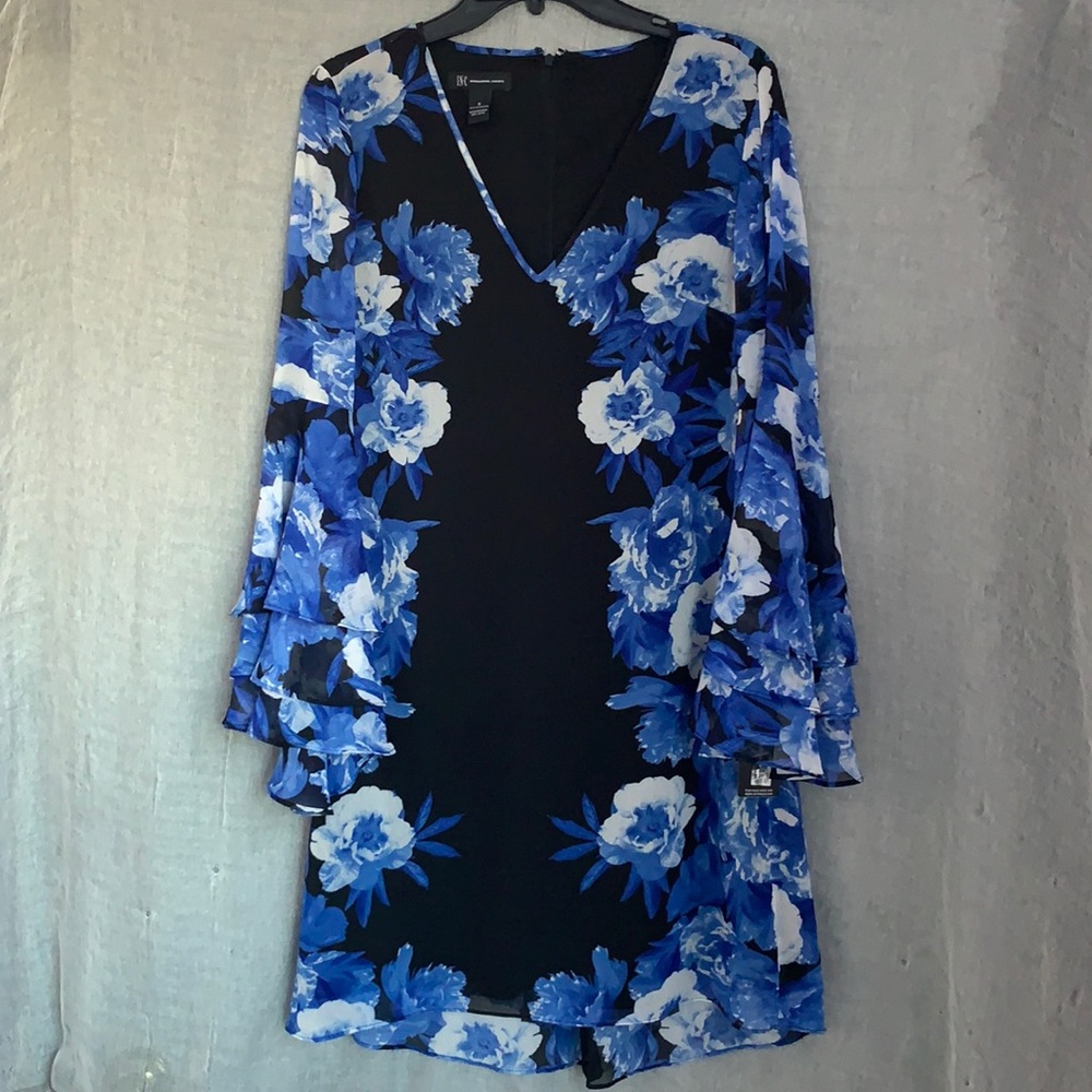 INC Floral Print Tiered-Sleeve Cocktail Dress - S
